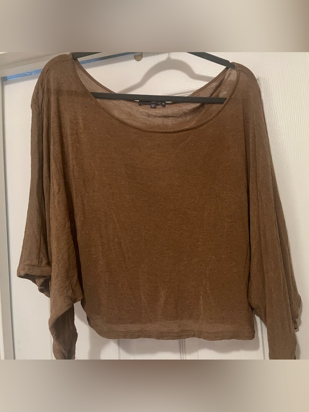 Matty M Women's Long-Sleeve Sheer Brown Top